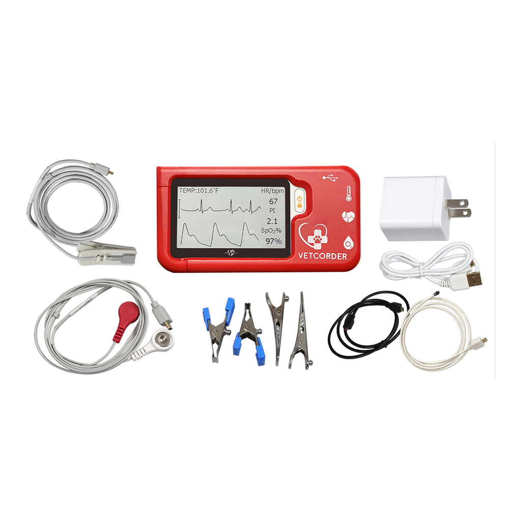 Vetcorder™ Pro Portable Patient Monitor with Temperature Cable Bundle